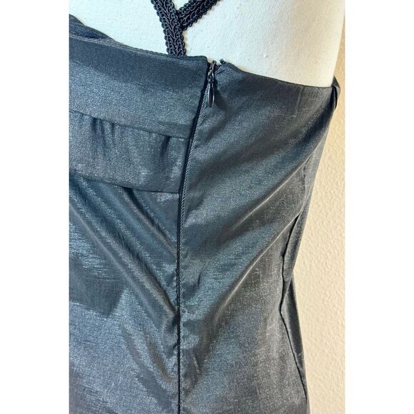 NWOT SNAP Elegant Ruched One Shoulder Black Formal Dress Women's Large - Picture 3 of 10